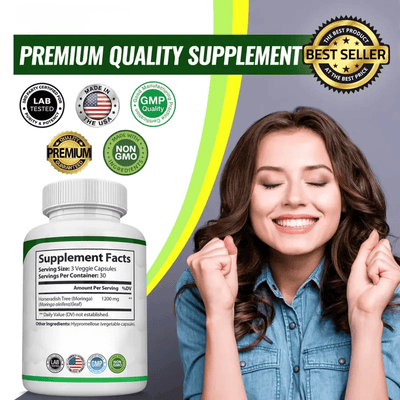 GLAMARA Pure Moringa Powder for Immune, Gut health