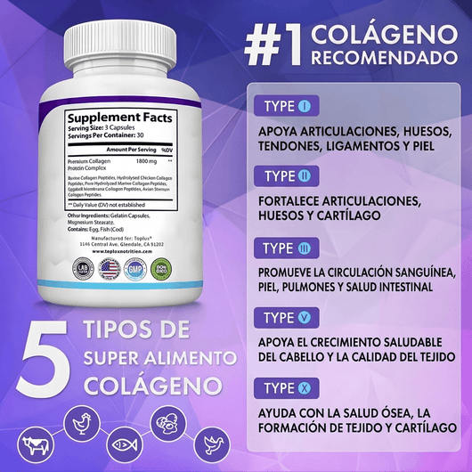 GLAMARA Colágeno Multitipo 5-en-1