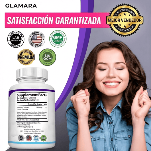 GLAMARA Colágeno Multitipo 5-en-1